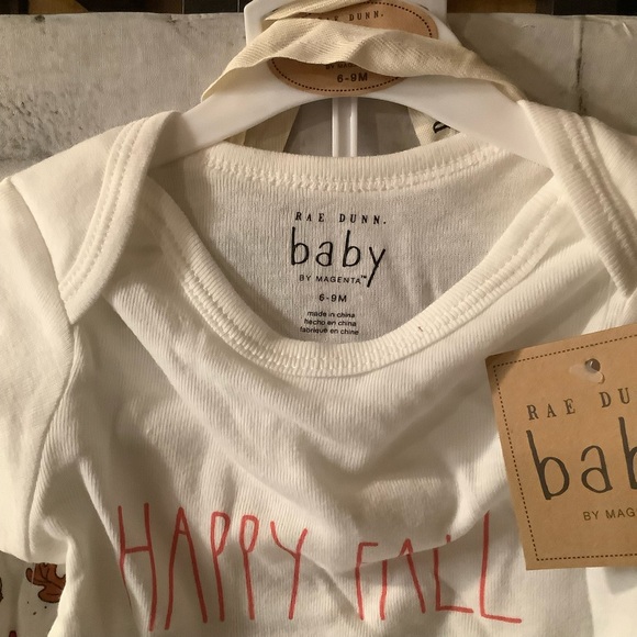 Rae Dunn 3pc Happy Fall Y’All Bodysuit Pant Set - Picture 3 of 3